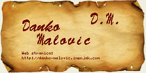 Danko Malović vizit kartica